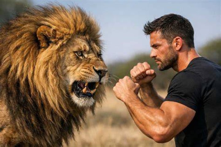 Could a human choke out a lion?