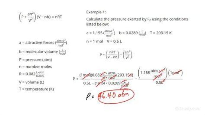 For vanderwaal constant a and b?