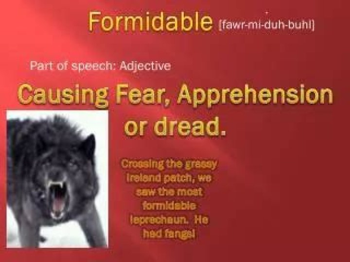 Formidable part of speech?