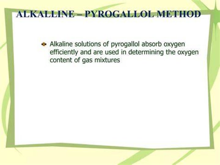 What gas does alkaline pyrogallol absorb?