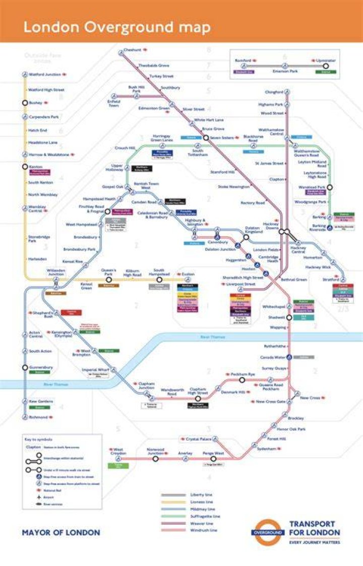 Where does the overground go under the underground?