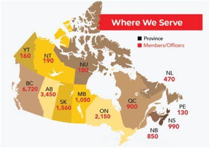 Which provinces have rcmp?
