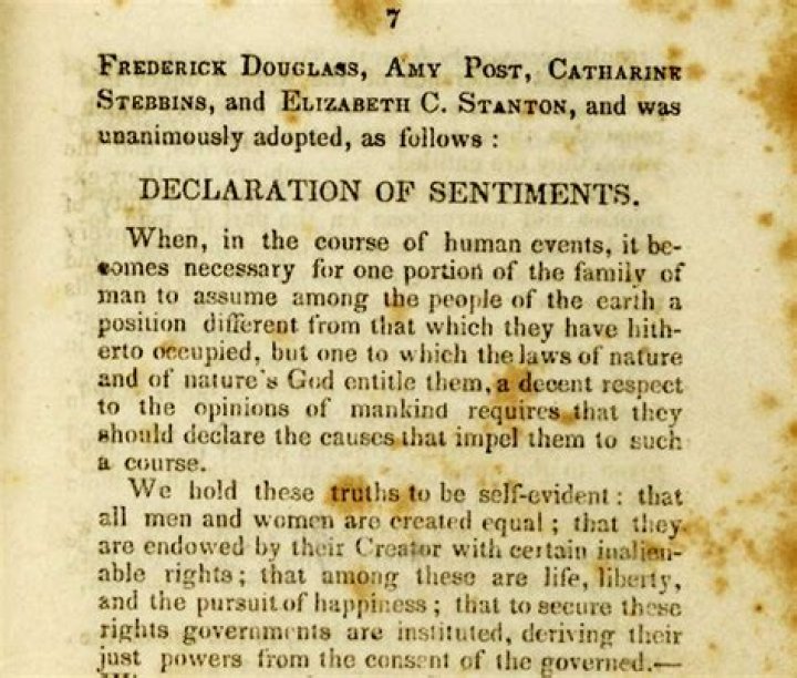 Who signed the declaration of sentiments?